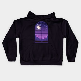 Night window view Kids Hoodie